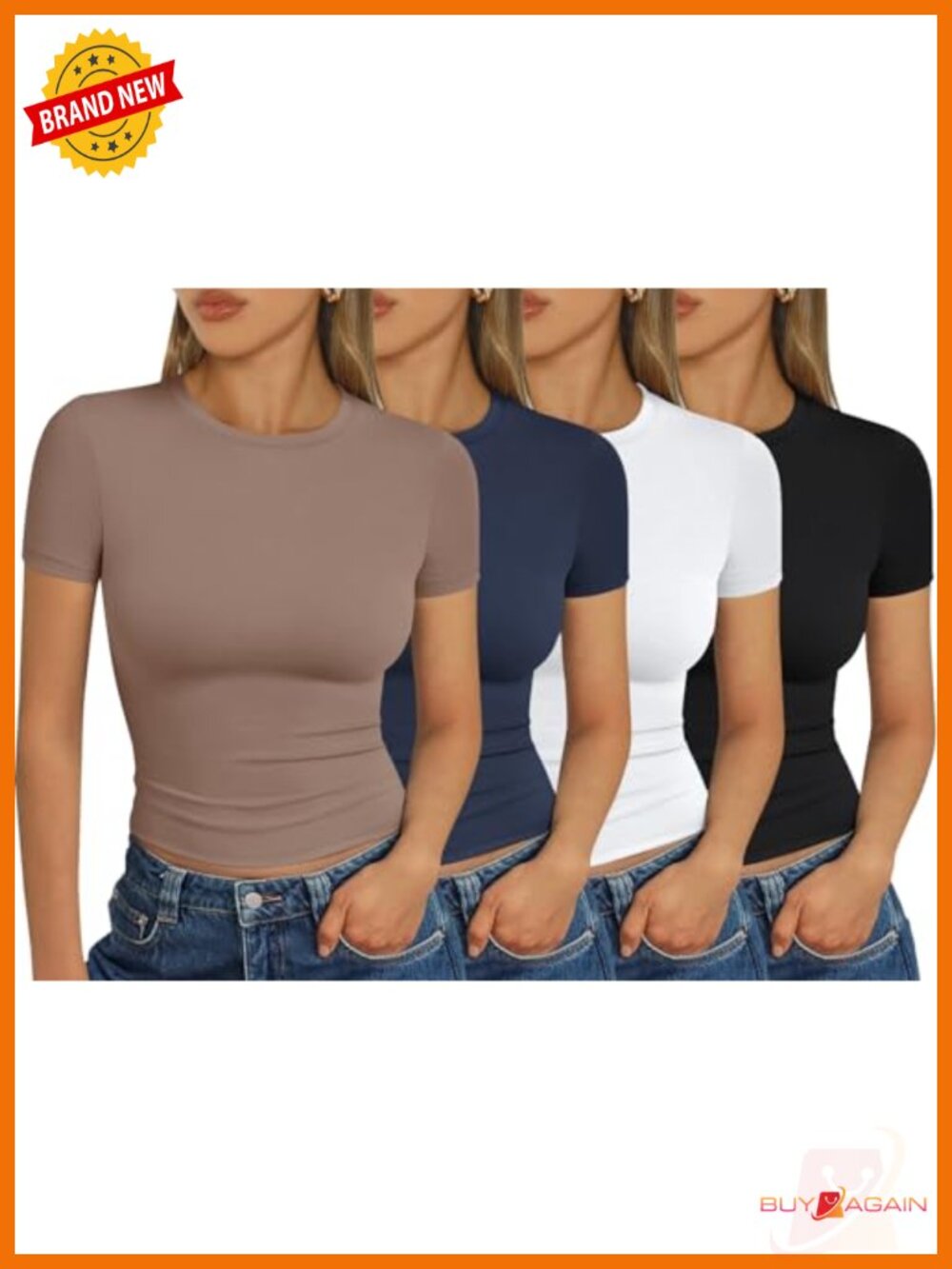 4-Pack Short Sleeve Crop Compression T-Shirts for Workout Y2K